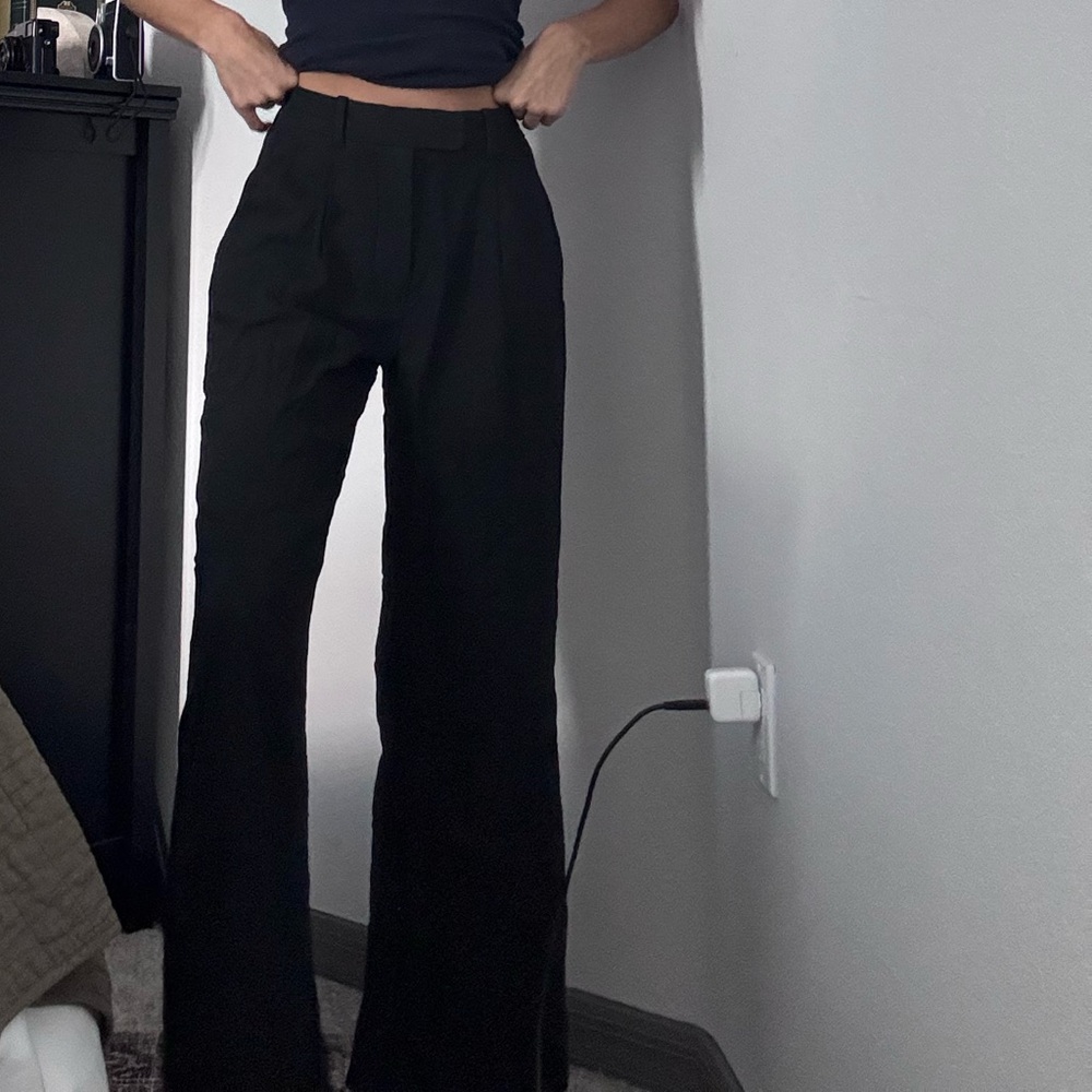 Black Wide Leg Women's Abercrombie linen Pants